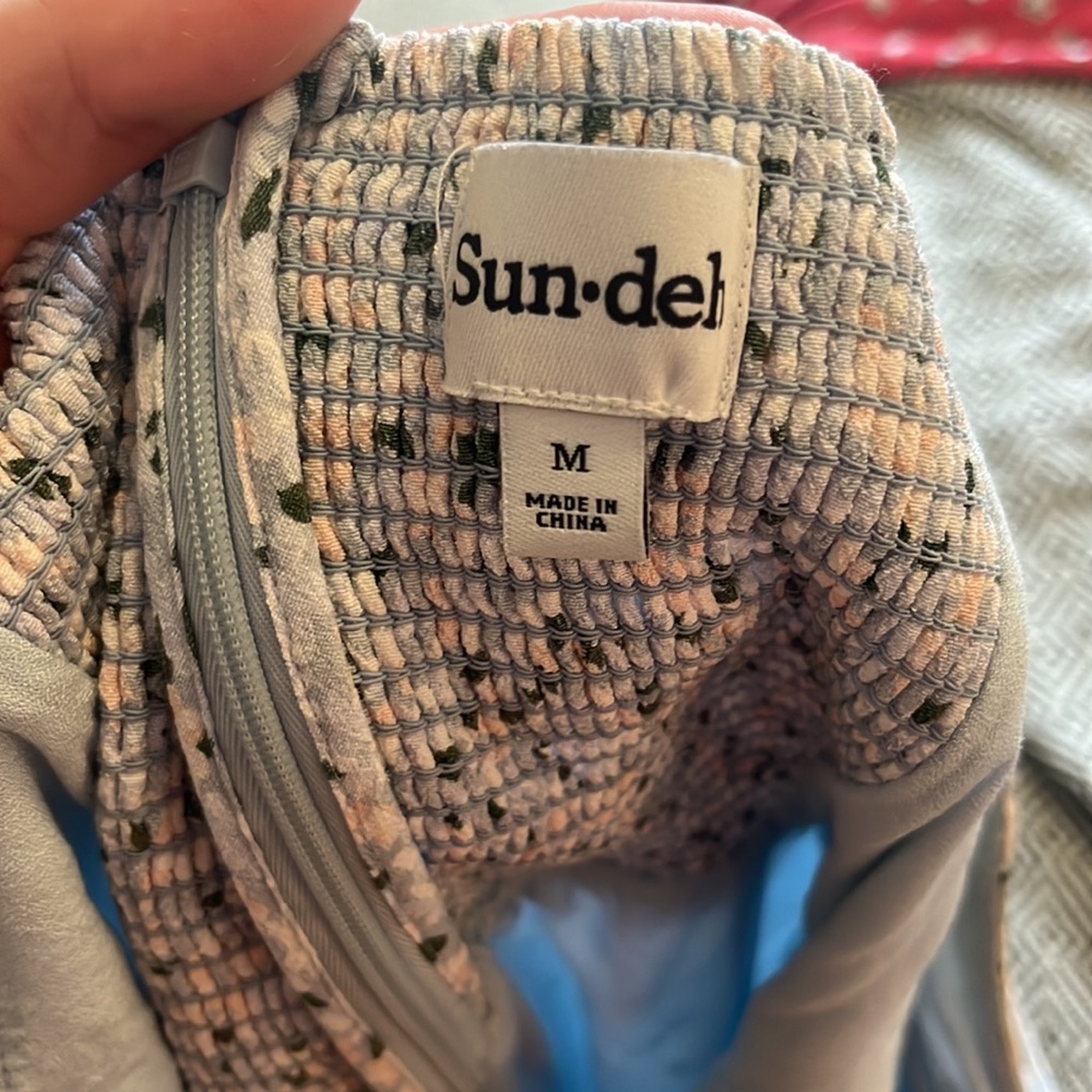 Aritzia Floral Mini Dress - White and Blue - Picture 4 of 5